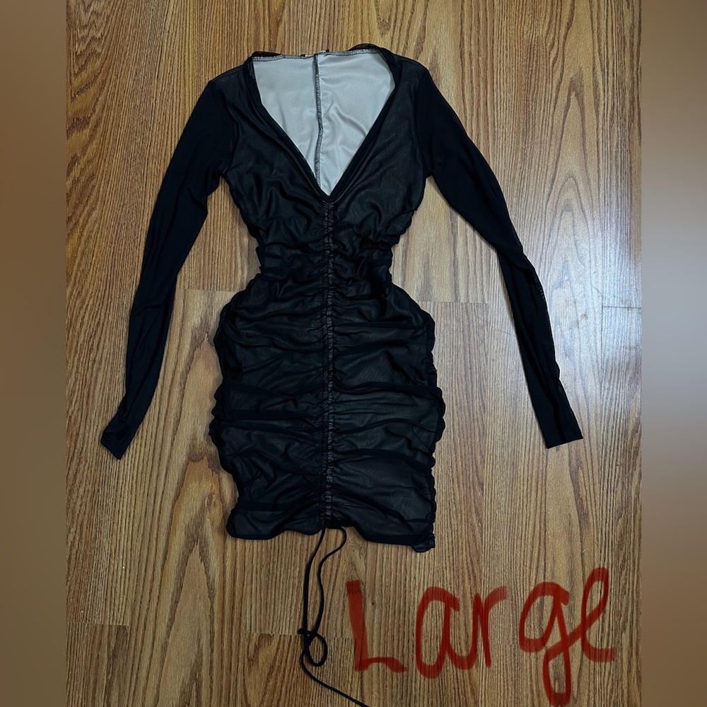 BLACK MESH DRESS